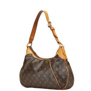 Louis Vuitton Monogram Leather Thames Shoulder Brown Hobo Handbag